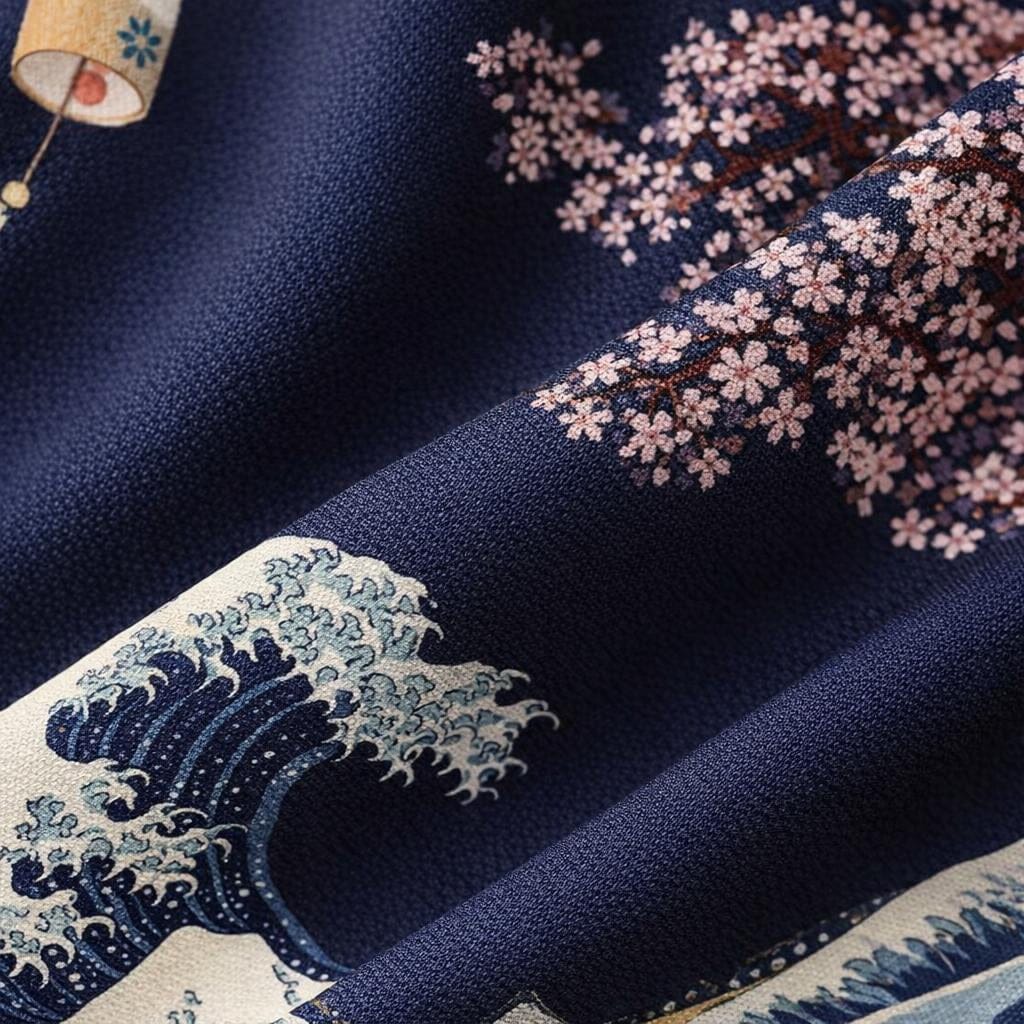 Rideau tissu japonais