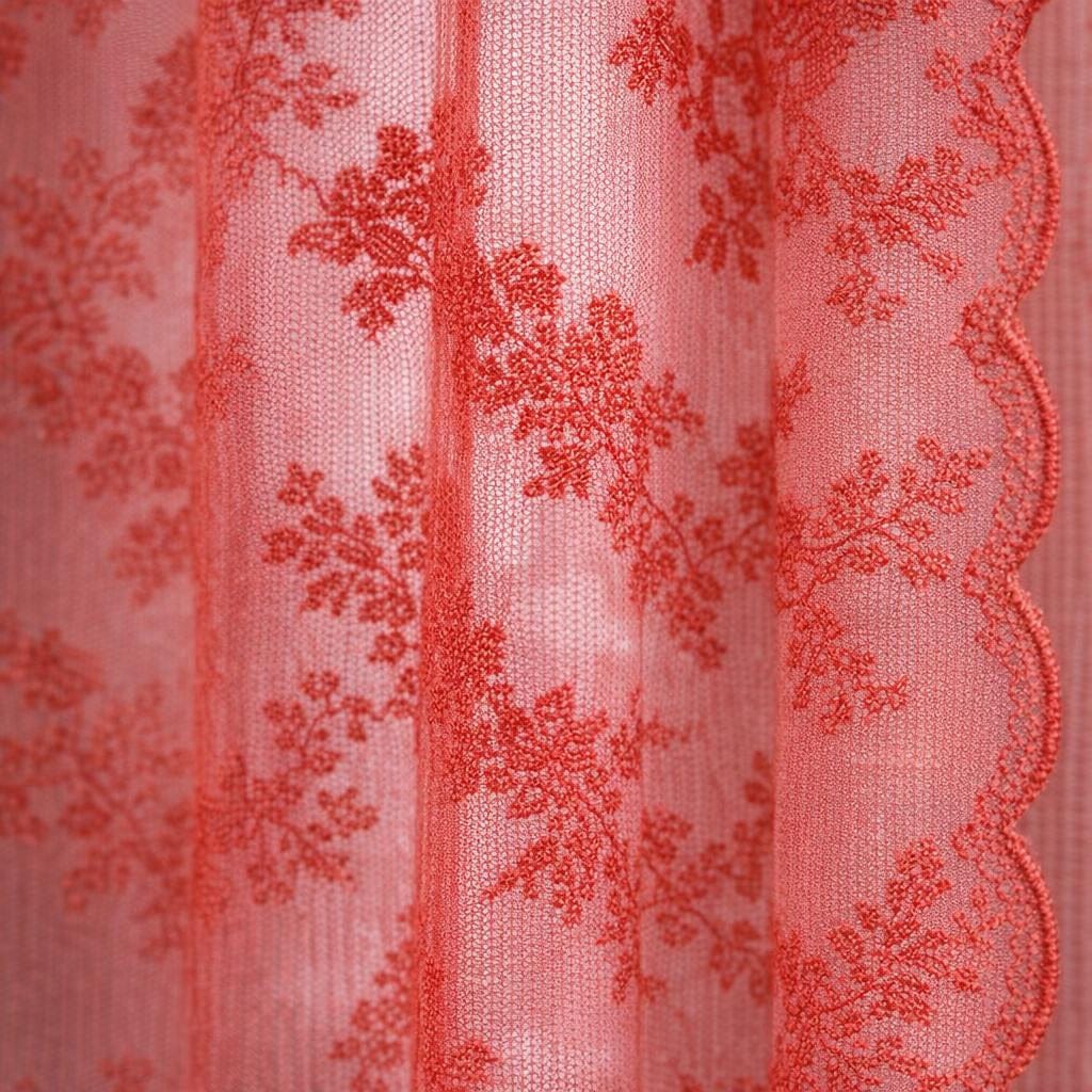 Rideau voilage rouge