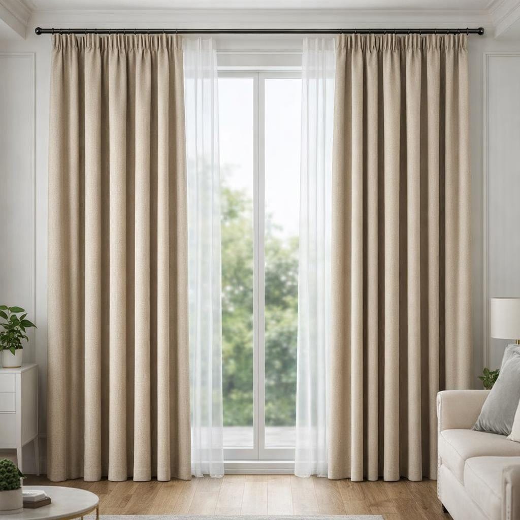 Rideau beige occultant