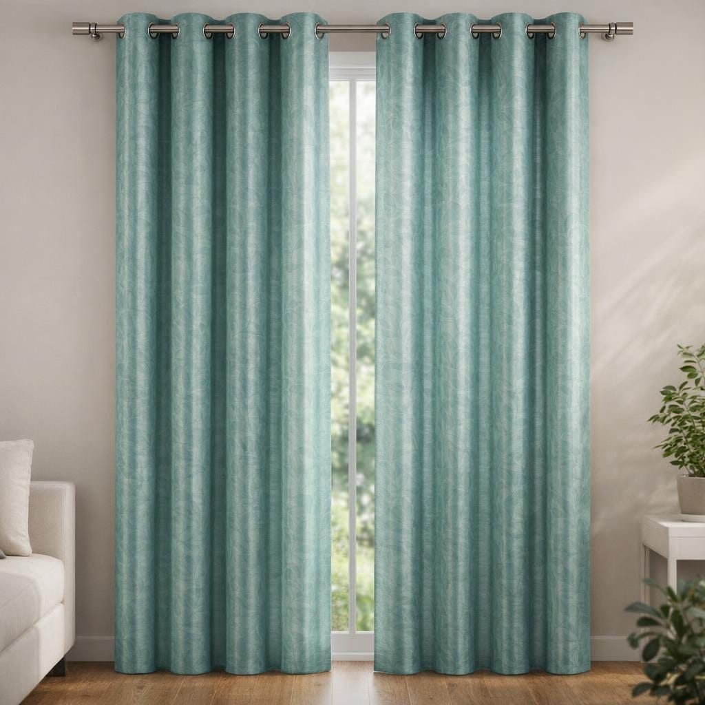 Rideau bleu ciel velours