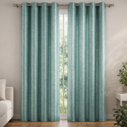 Rideau bleu ciel velours