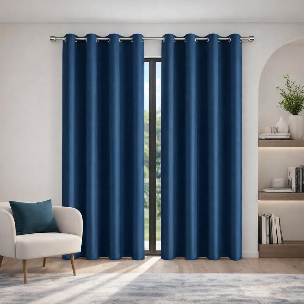 Rideau bleu occultant
