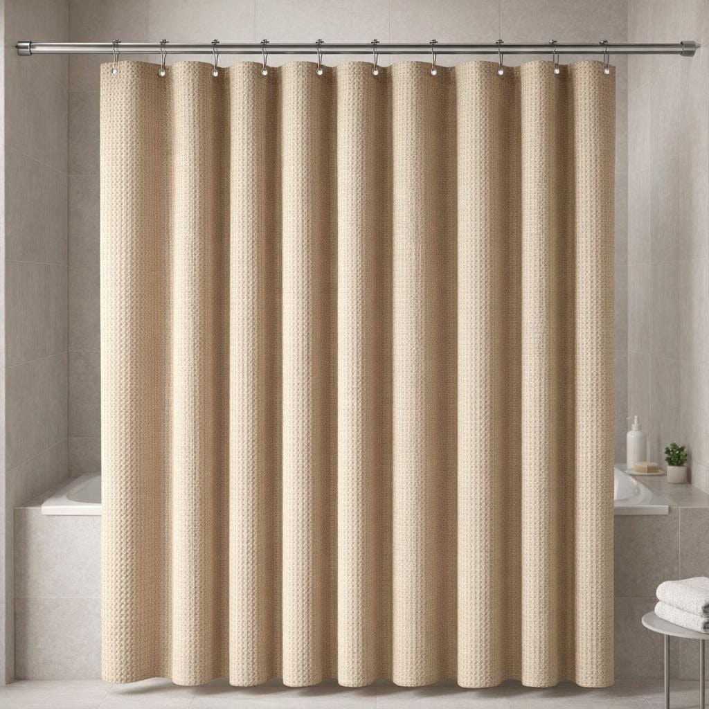 Rideau de douche beige