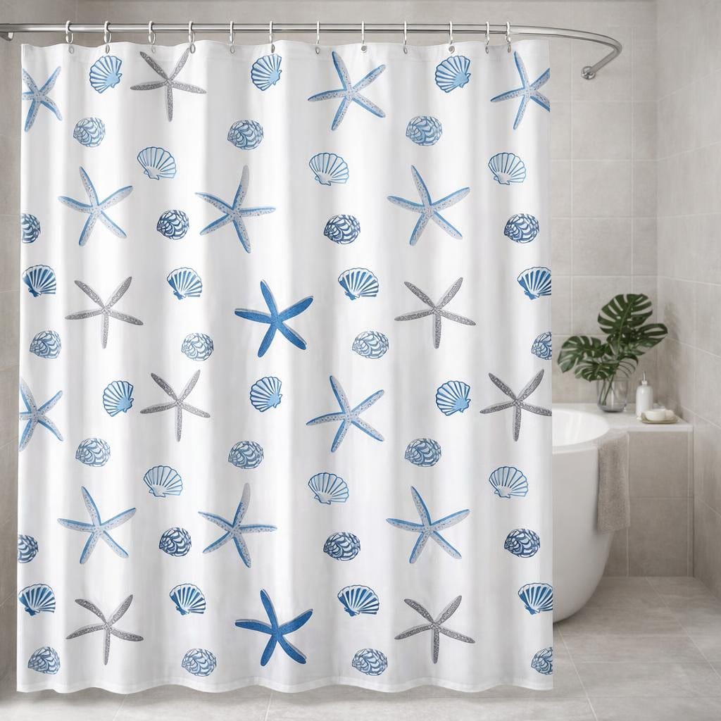 Rideau de douche blanc