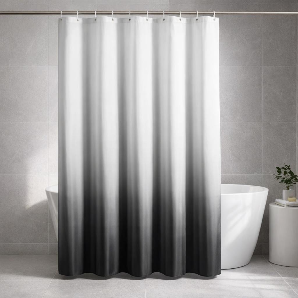 Rideau de douche blanc et noir