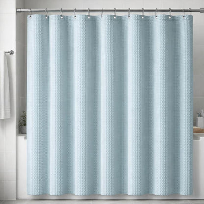 Rideau de douche bleu