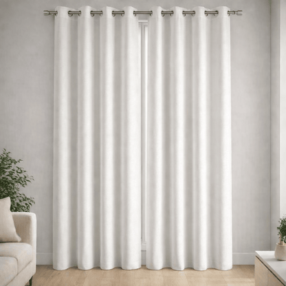 Rideau en velour blanc