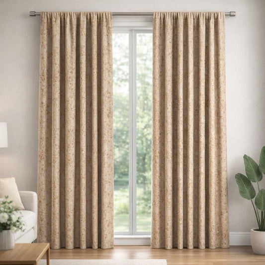 Rideau en velours beige