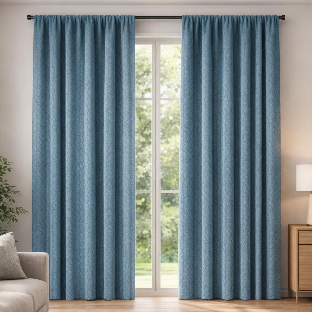 Rideau en velours bleu