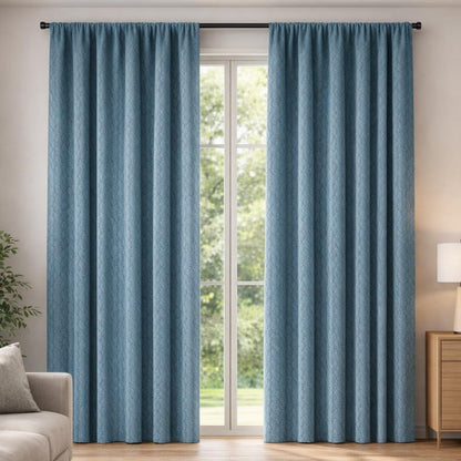 Rideau en velours bleu