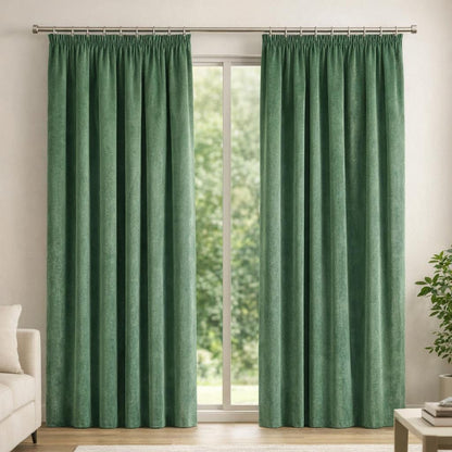 Rideau en velours vert