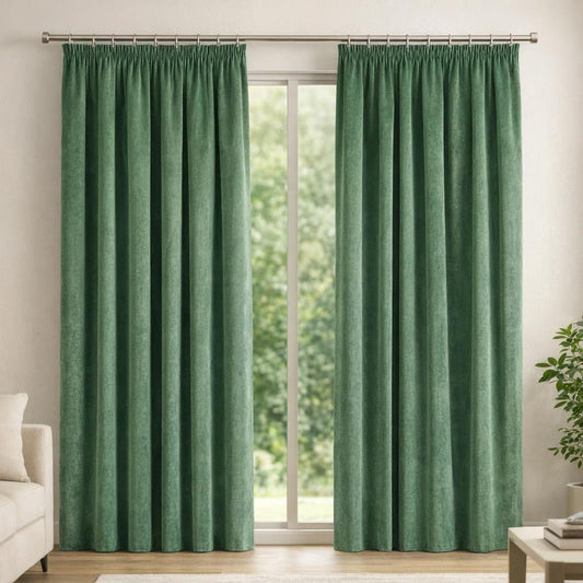 Rideau en velours vert