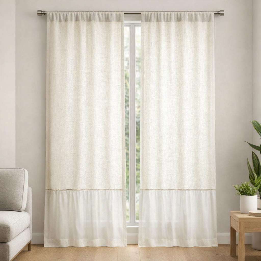 Rideau gaze de coton beige