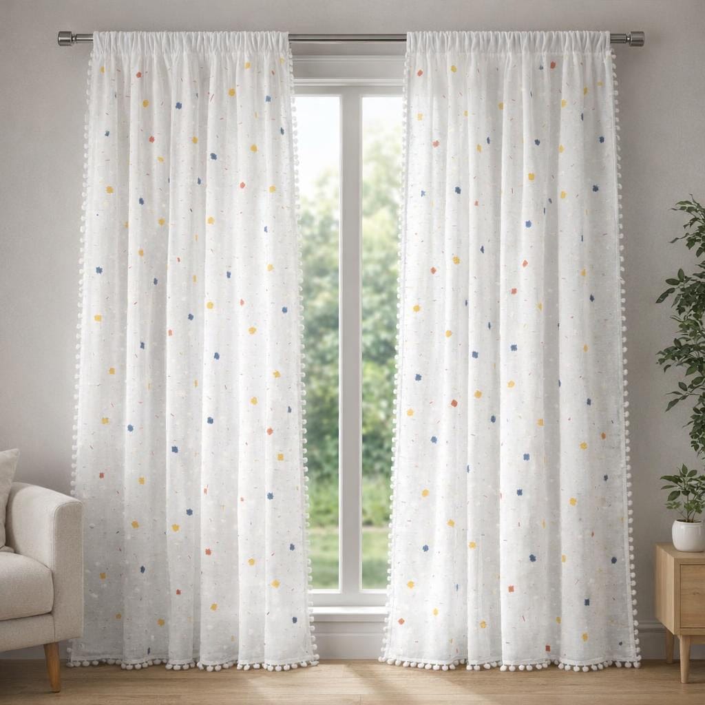 Rideau gaze de coton blanc