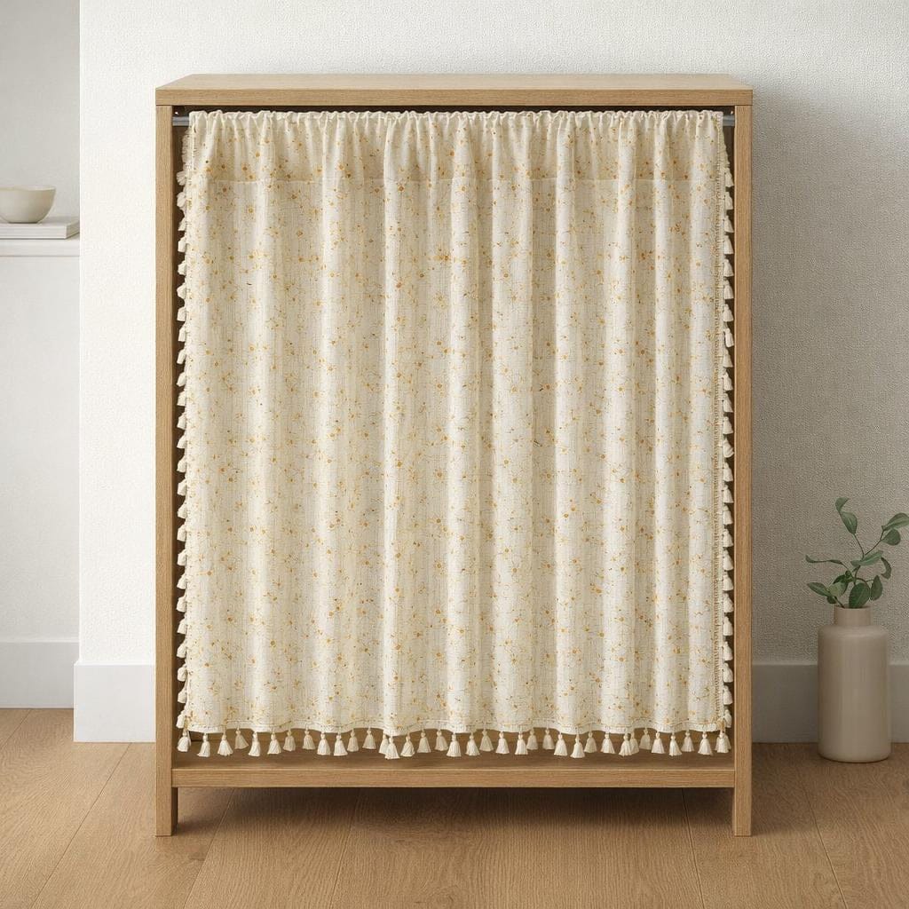 Rideau gaze de coton jaune