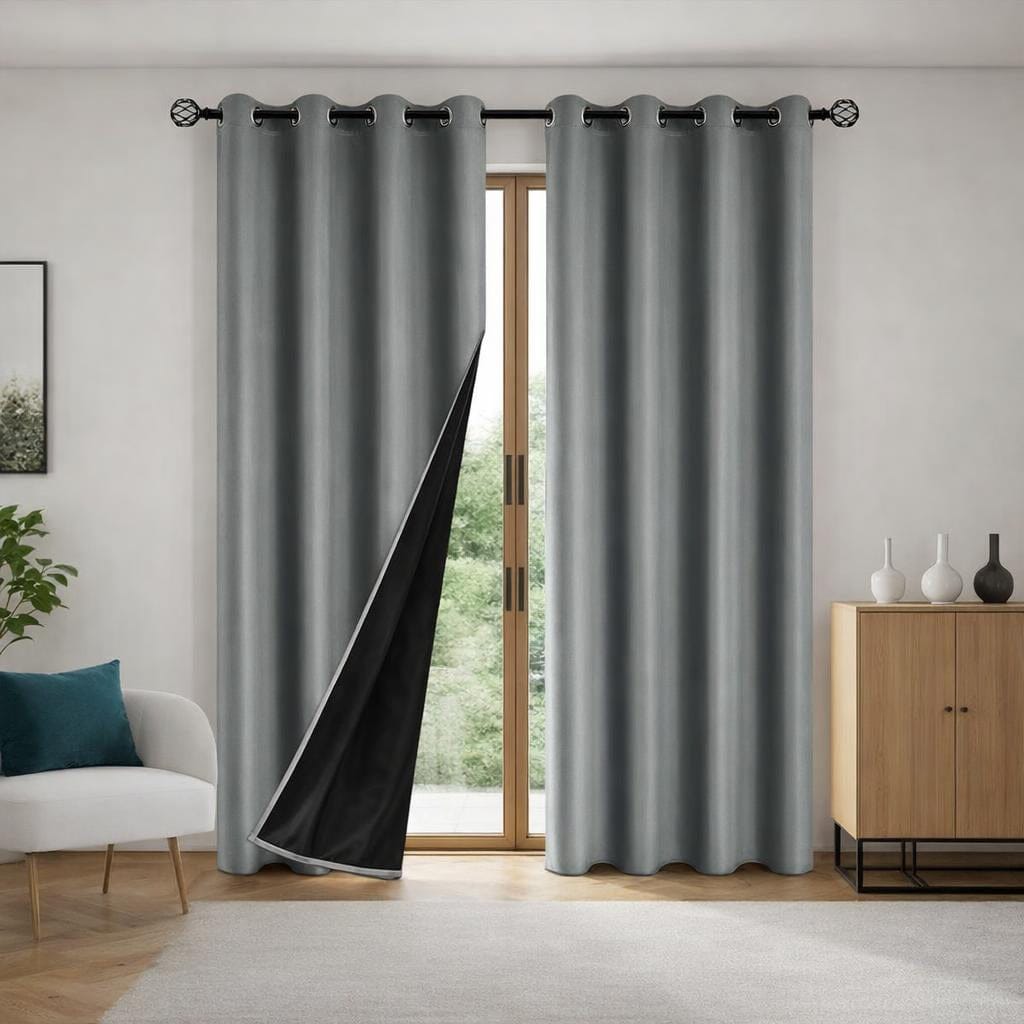 Rideau gris occultant