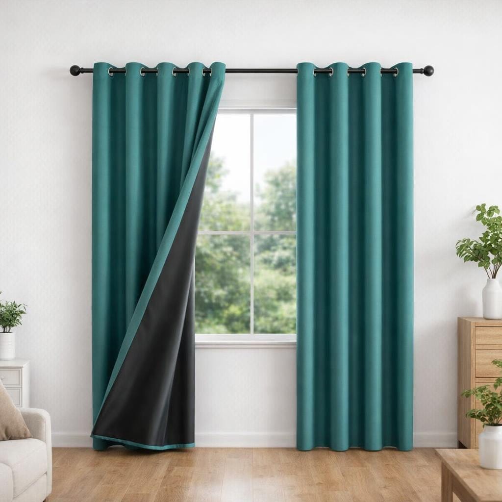 Rideau occultant bleu canard