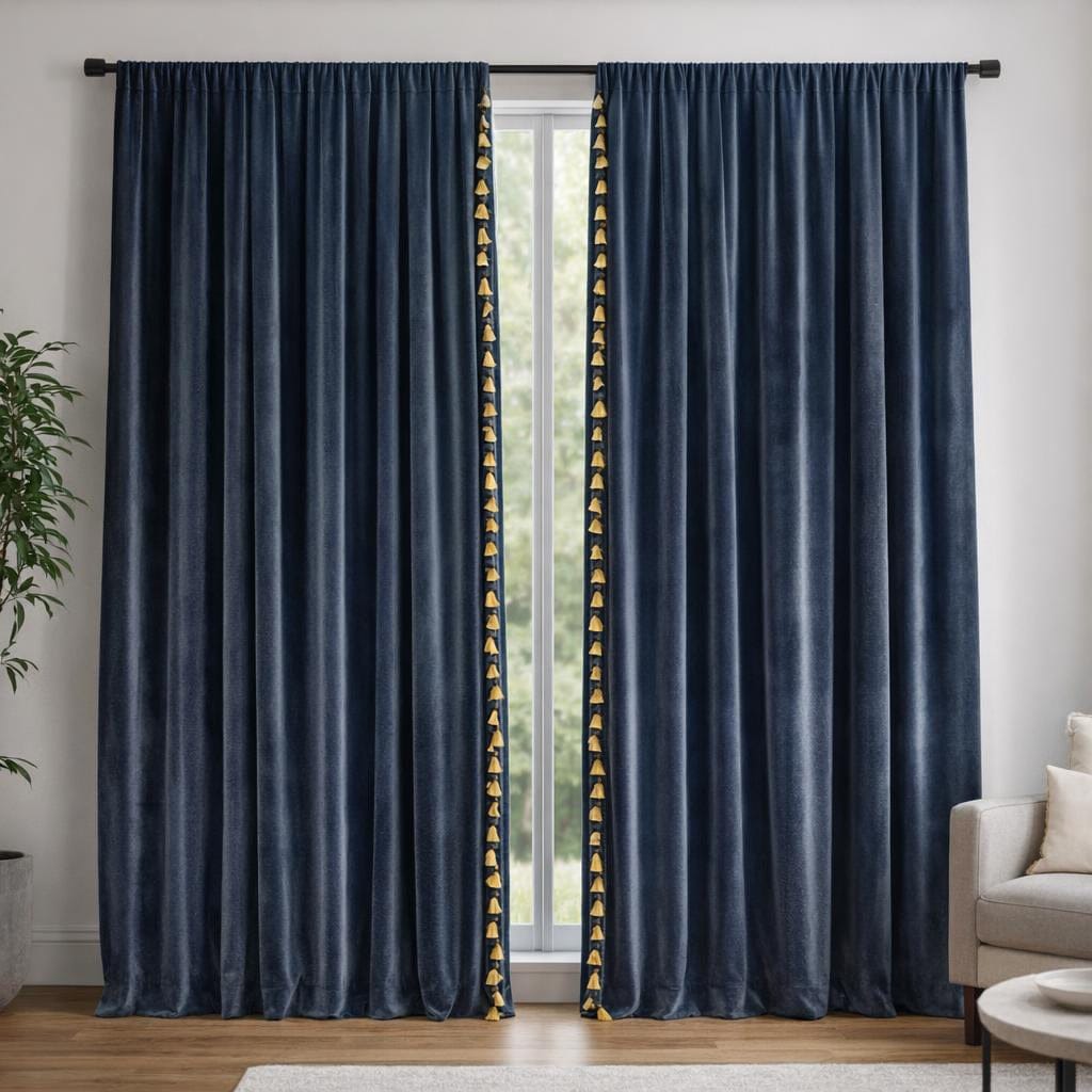 Rideau occultant bleu marine