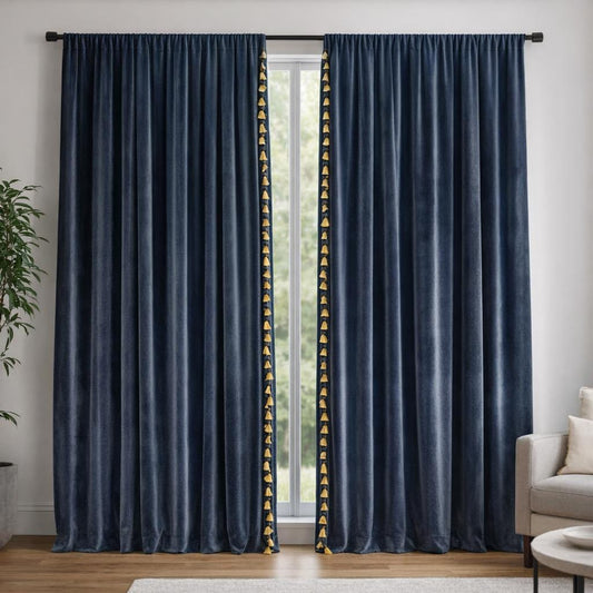 Rideau occultant bleu marine