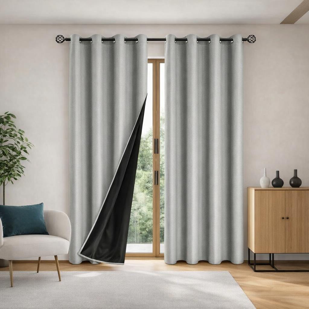 Rideau occultant gris clair