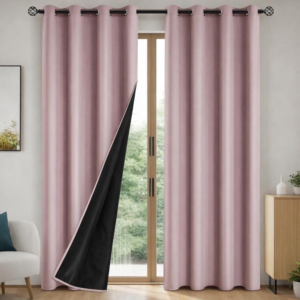 Rideau occultant rose