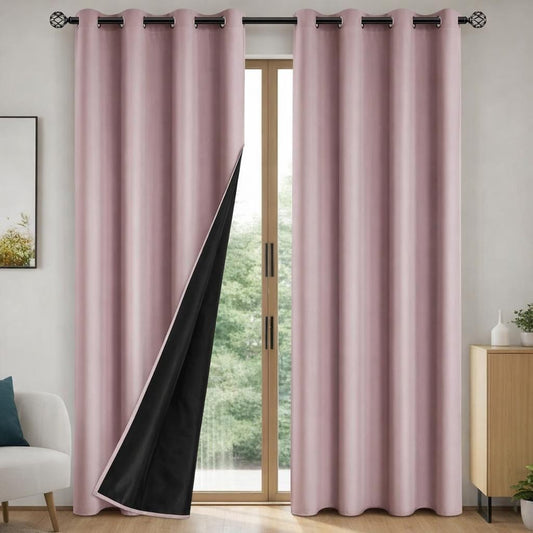 Rideau occultant rose