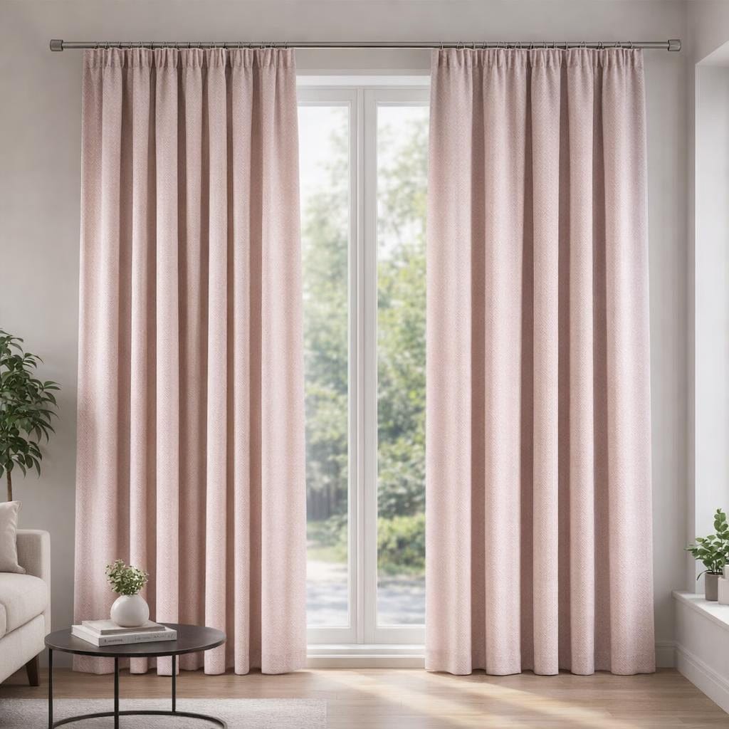 Rideau occultant rose poudré