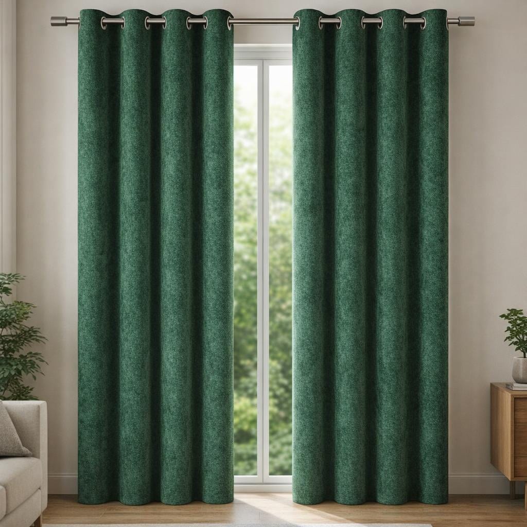 Rideau occultant velours vert