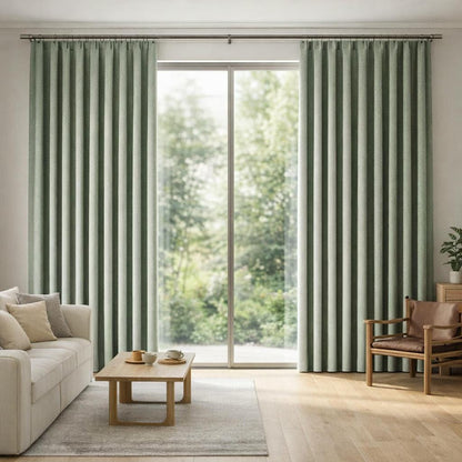 Rideau occultant vert d'eau