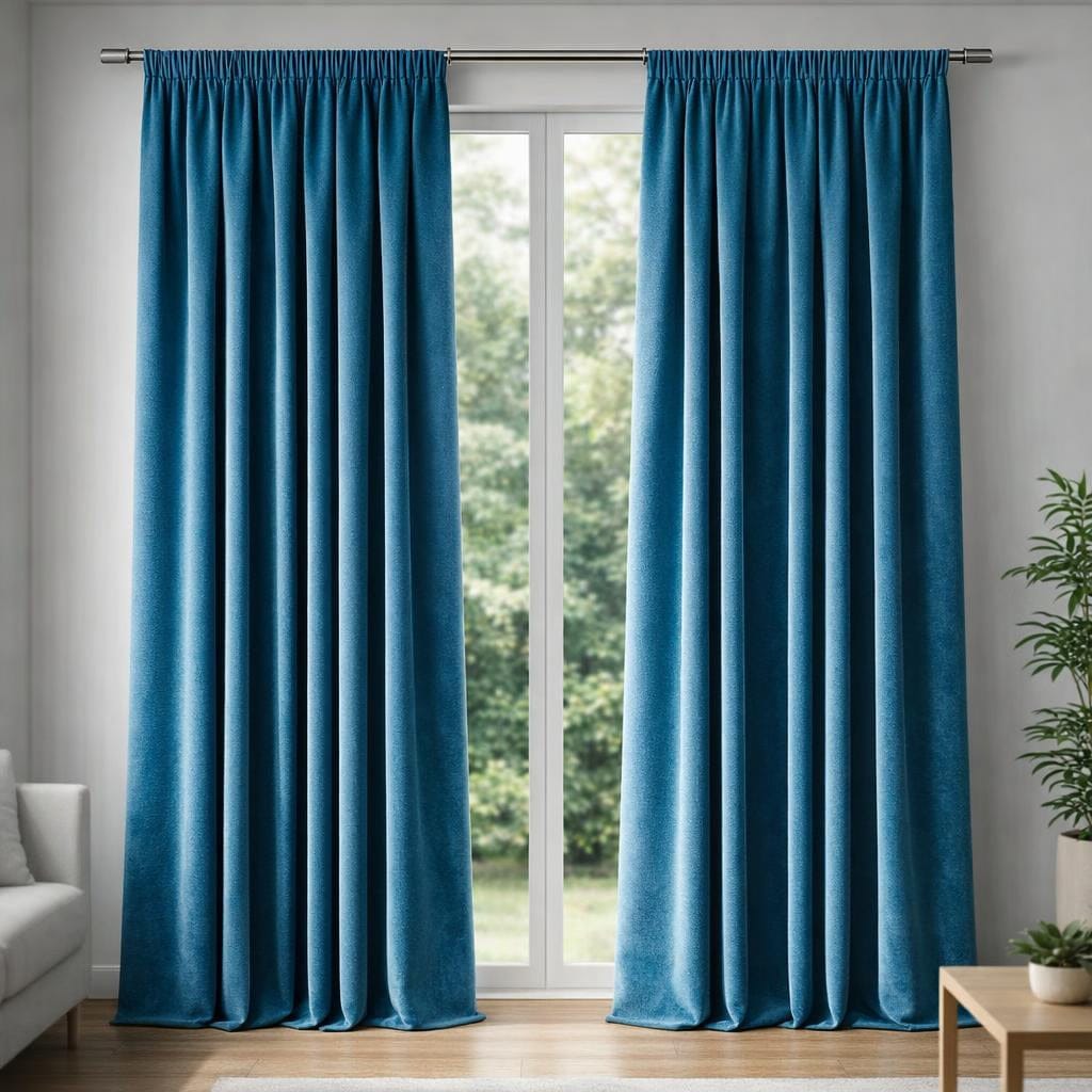 Rideau thermique bleu