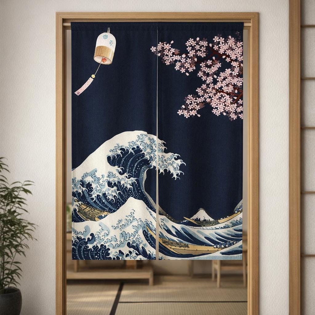 Rideau tissu japonais