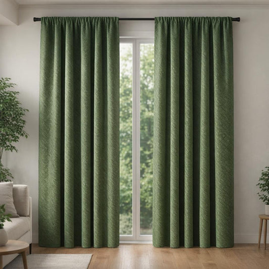 Rideau velour vert bouteille