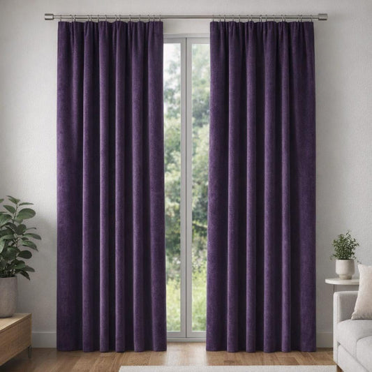 Rideau velour violet