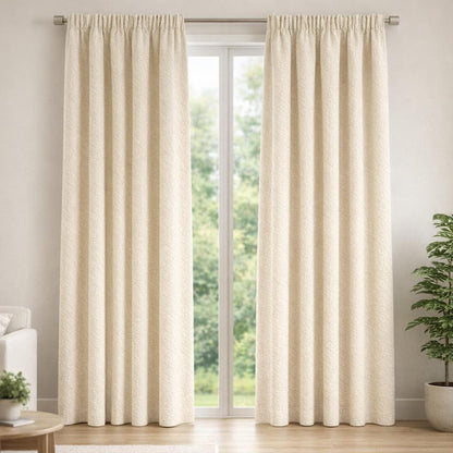 Rideau velours beige