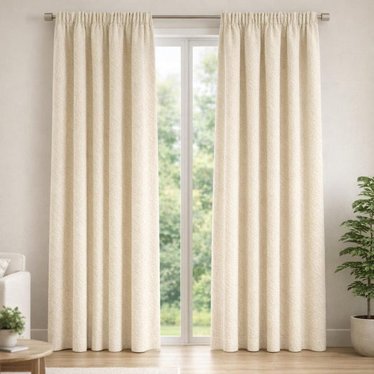 Rideau velours beige