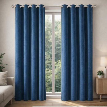 Rideau velours bleu nuit