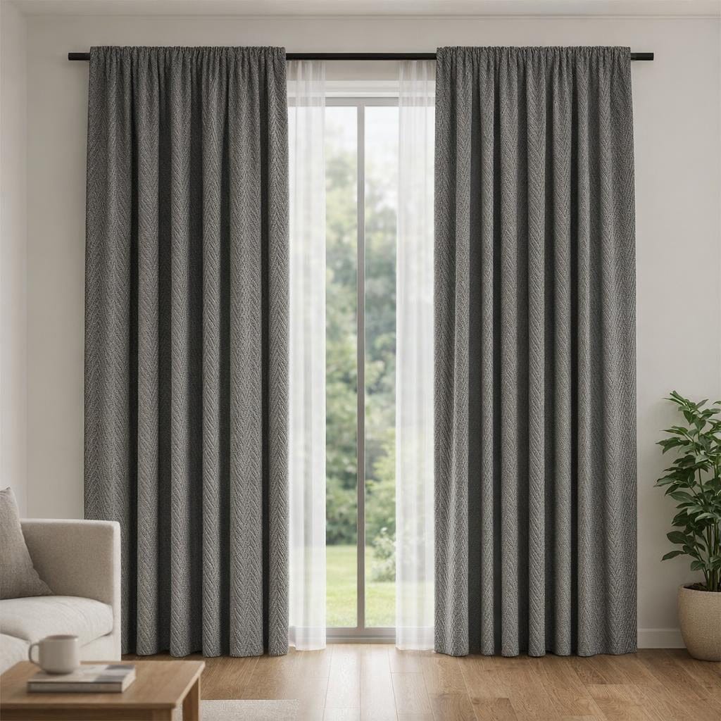 Rideau velours gris foncé