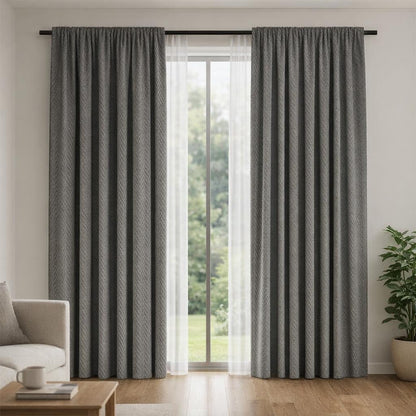 Rideau velours gris foncé