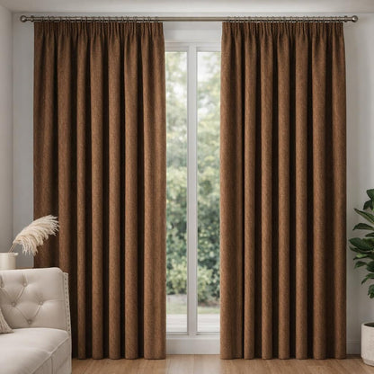 Rideau velours marron