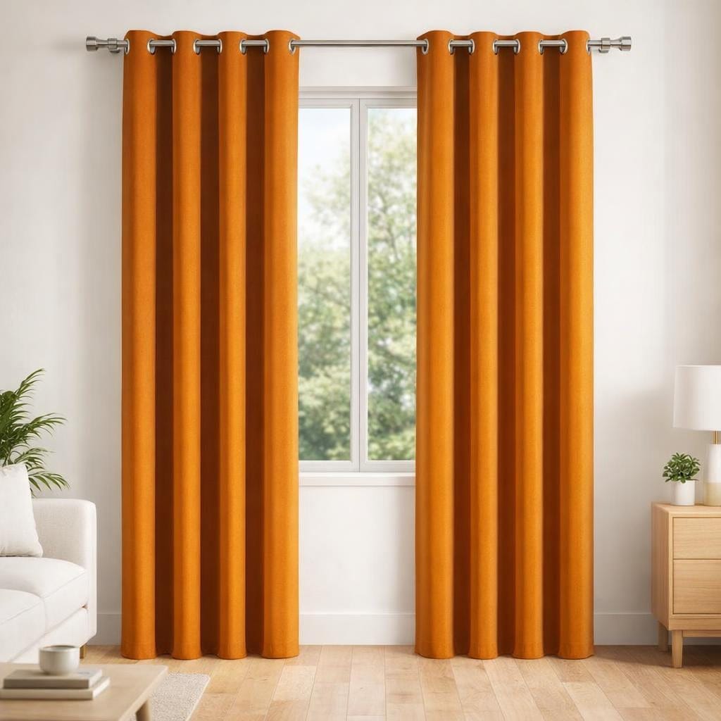 Rideau velours orange