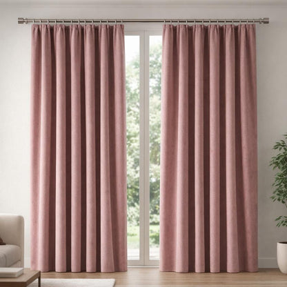 Rideau velours terracotta