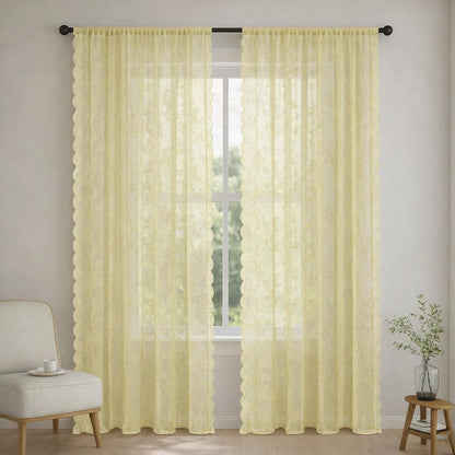 Rideau voilage jaune