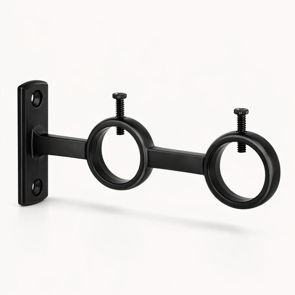 Support double tringle rideau