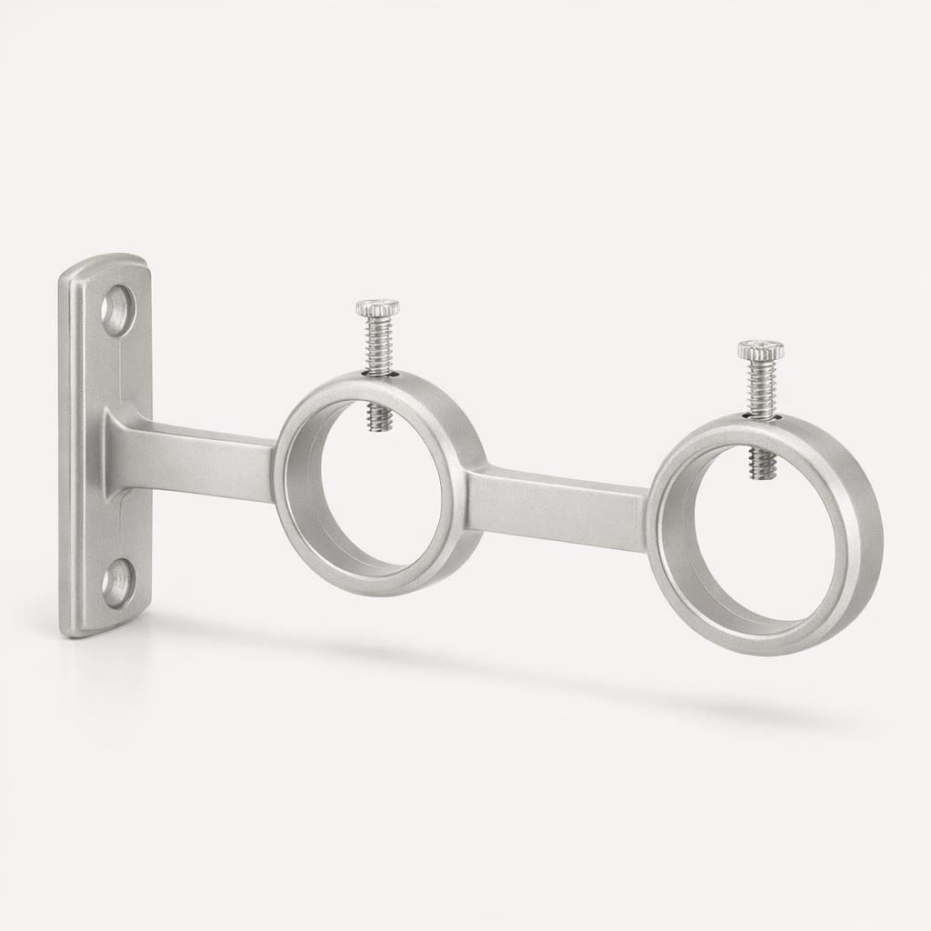 Support double tringle rideau